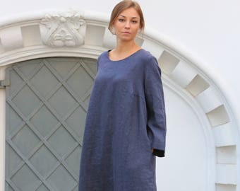 Loose fit Linen Dress Camila / Casual washed linen dress