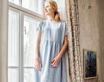 Linen dress in maxi length / Linen dress / Long linen dress