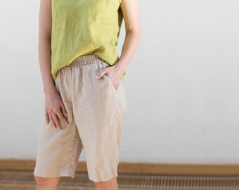 Linen shorts women / Washed linen shorts / Linen shorts / Linen pants