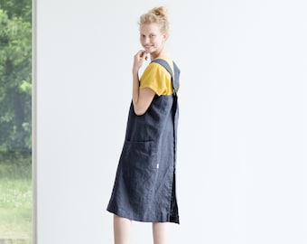 Tablier pinafore en lin Sophia, Tablier en lin, Tablier en lin Wrap