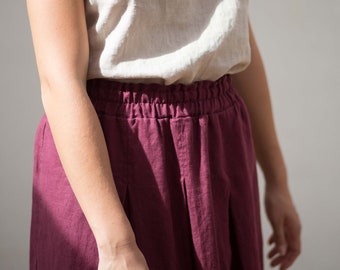 Linen maxi skirt / Long linen skirt / Pleated skirt / Linen skirt