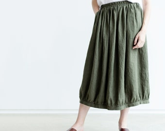 Linen skirt / Full linen skirt / Flared linen skirt