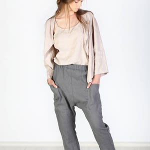 Linen pants with deep pockets, Linen pants, Natural linen pants, Linen trousers