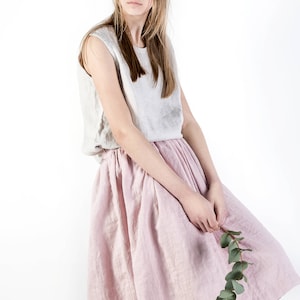 Linen skirt / Washed linen skirt / Soft linen skirt / Basic linen skirt / Loose linen skirt