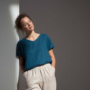 Linen pants / Casual womens trousers / Linen trousers / Linen pants with elastic waistband