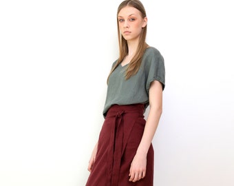 Long linen wrap skirt / Wrap skirt / Long linen skirt / Wrap linen skirt / Linen maxi skirt