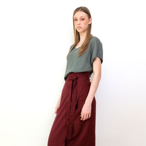 Long linen wrap skirt / Wrap skirt / Long linen skirt / Wrap linen skirt / Linen maxi skirt zdjęcie 1