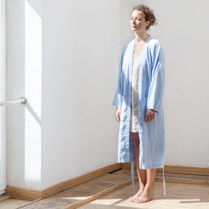Linen robe / Linen bath robe / Unisex linen robe / Linen loungewear image 2