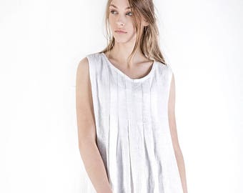 Long linen dress, Loose linen dress, Comfortable linen dress with pockets