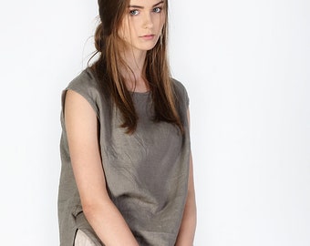 Linen blouse JONNA, 100% washed linen top, linen summer shirt, linen summer tunic, linen shirt, linen top