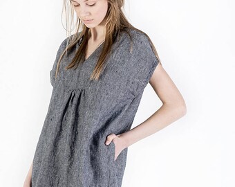 Linen dress, natural linen clothing, plus size linen dress, dress for women, women linen loose dress