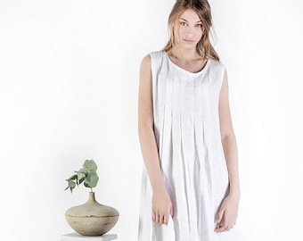 Long linen dress / Maxi white linen dress / Linen dress / Loose summer dress / Linen clothing