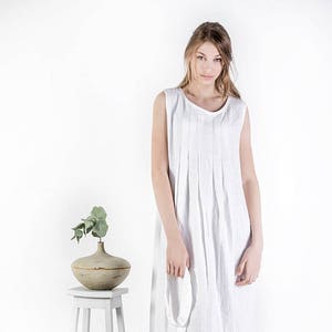 Long linen dress / Maxi white linen dress / Linen dress / Loose summer dress / Linen clothing image 1