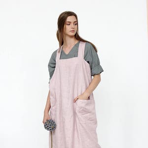 Linen pinafore apron Sophia / Linen apron / Linen pinafore dress