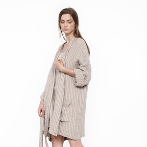Bata de baño de lino / Bata de lino / Varios colores disponibles / Bata de sauna / Bata de baño de mujer de lino lavado a la piedra / Ropa de estar de lino para mujer