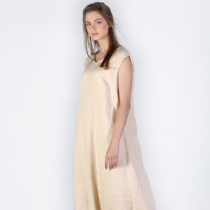Summer linen dress / V neck linen dress / Linen dress