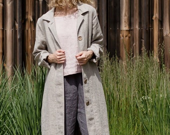 Linen coat - jacket / Fitted linen jacket / Linen cardigan