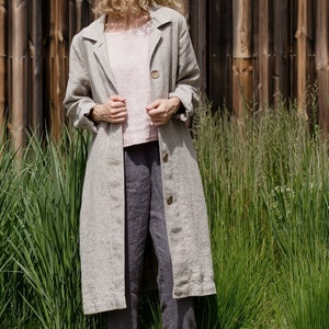 Abrigo de lino - chaqueta / Chaqueta de lino ajustada / Cárdigan de lino