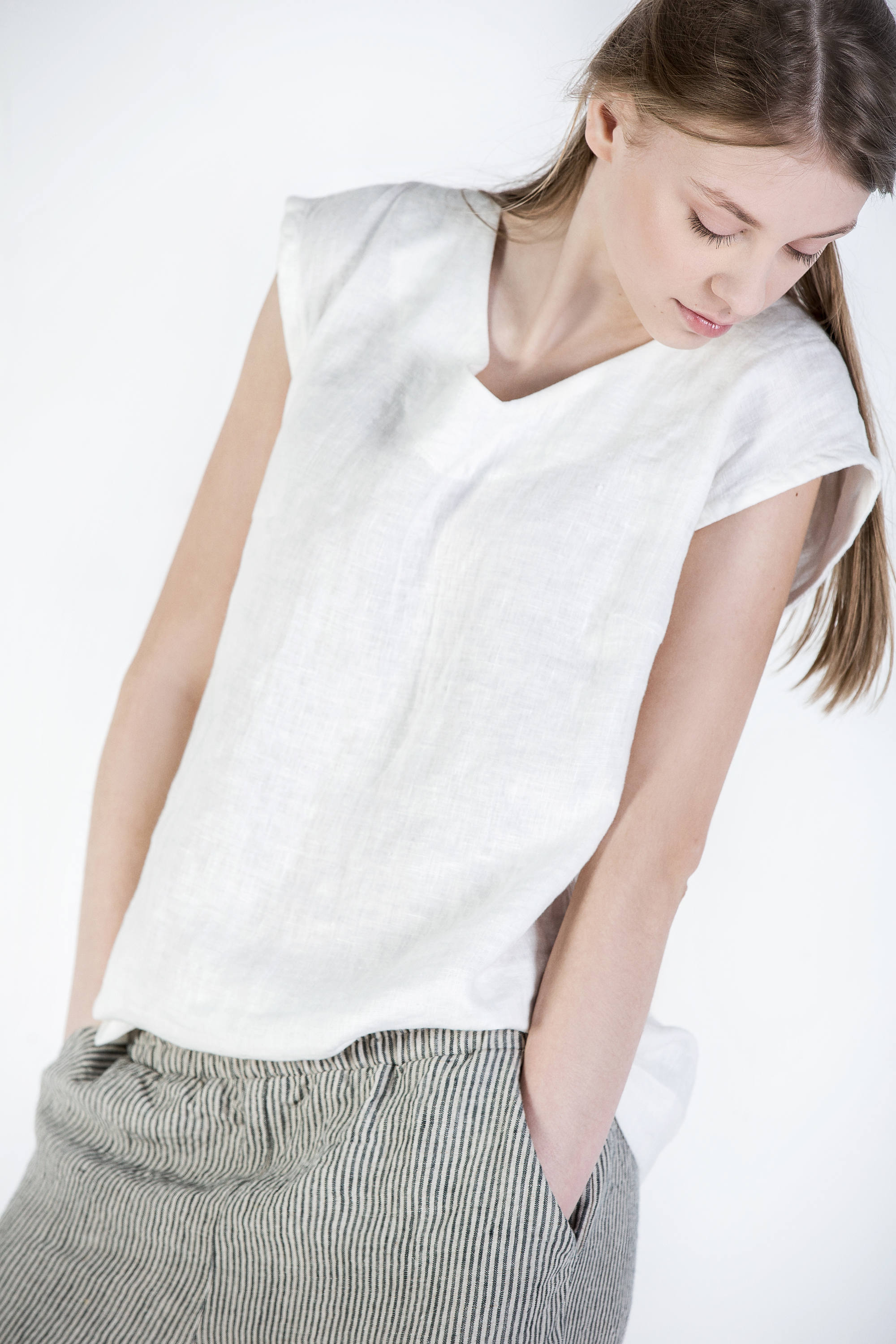 Linen Shirt, Simple Linen Top, Summer Linen Top, Basic Linen