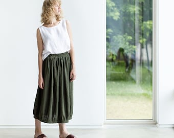 Linen skirt / Loose linen skirt / Linen skirt available in 38 colors