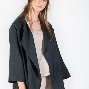 Linen jacket / Wrap linen jacket / Linen kimono jacket / Wrap linen jacket image 5