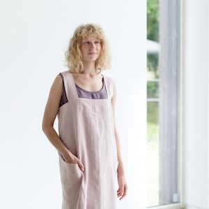 Linen pinafore apron Sophia / Linen pinafore dress / Linen apron