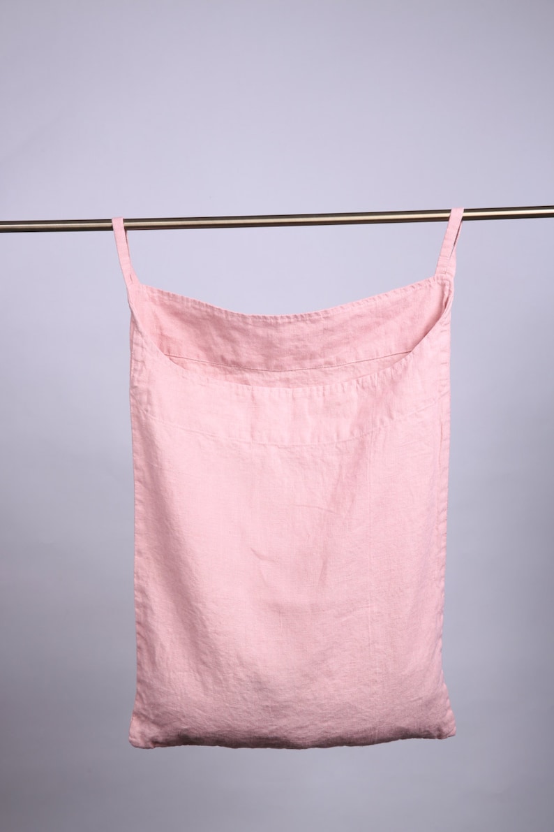 Linen laundry bag / Linen bag / Hanging laundry bag / Wall laundry bag / Laundry Hamper Bag image 2