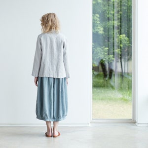 Linen jacket, Loose fit linen jacket with button, Linen cardigan image 4