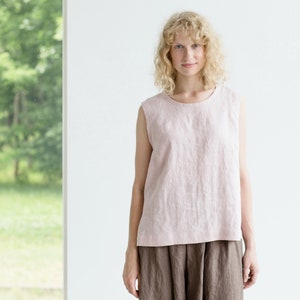 Linen blouse, Linen top, Linen summer shirt, Linen shirt, Sleeveless linen tank top
