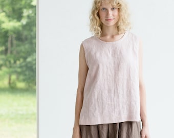 Linen blouse, Linen top, Linen summer shirt, Linen shirt, Sleeveless linen tank top