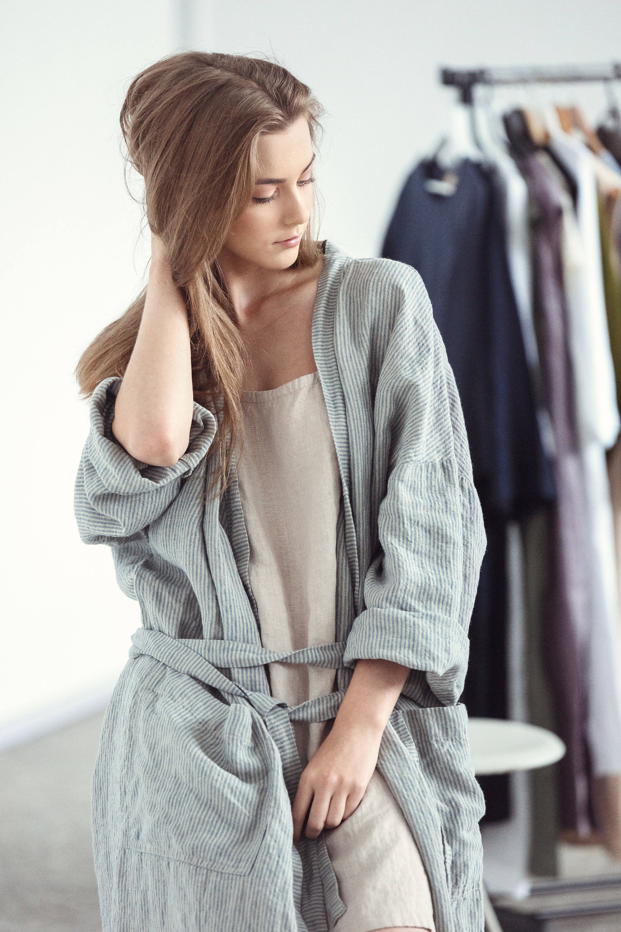 Linen Robe, Linen Bath Robe, Linen Bath Gown, Stonewashed Linen Robe - Etsy