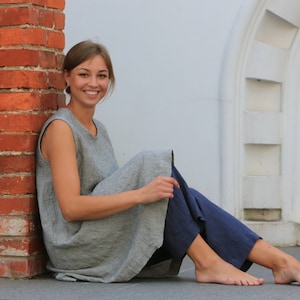 Linen tunic / Linen dress / Summer linen dress / Midi linen dress