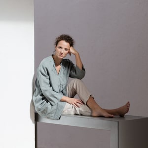 Linen dress / Kimono linen dress / Linen tunic dress / Stonewashed kimono dress / Linen top / Linen tunic / Women linen dress