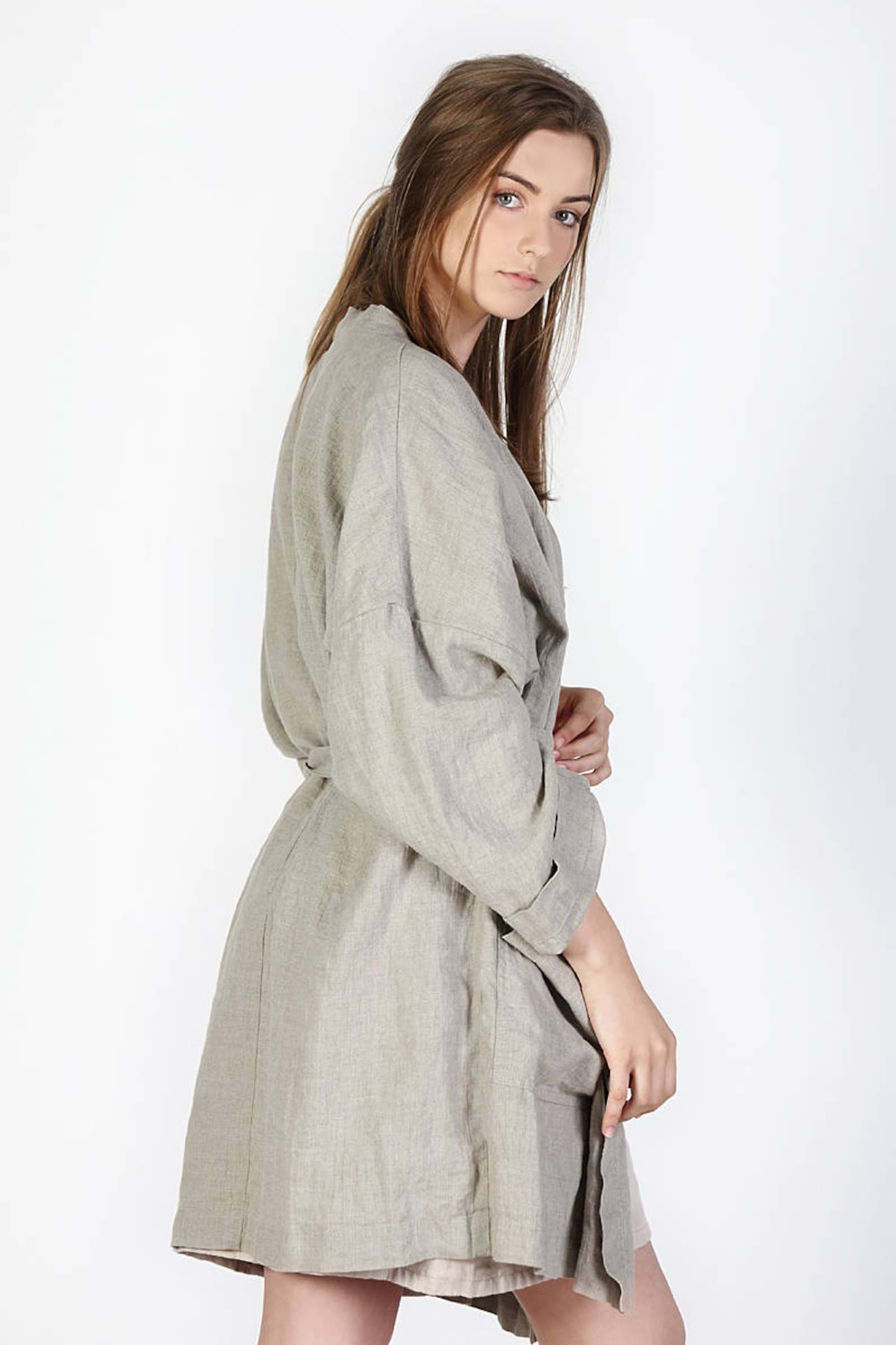 Linen Robe / Linen Bath Robe / Washed Womens Robe / Linen - Etsy