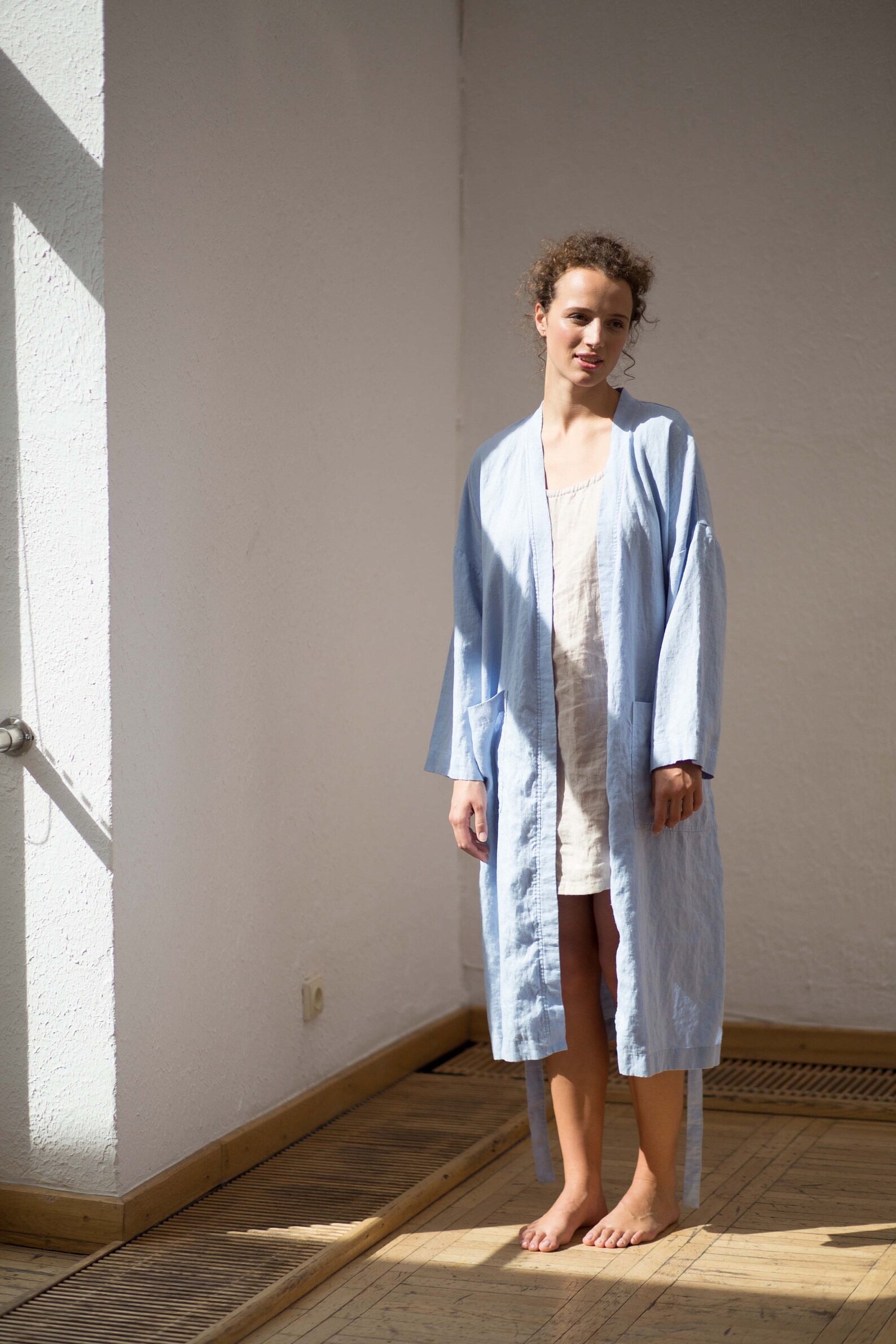 Linen Robe, Linen Bath Robe, Linen Bath Gown, Stonewashed Linen Robe - Etsy