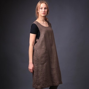 Loose linen dress, Work linen dress