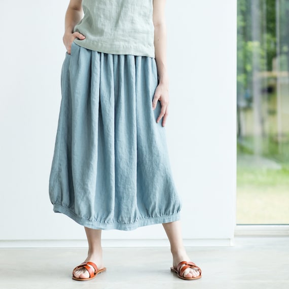 Linen skirt maxi linen skirt full skirt skater skirt long | Etsy