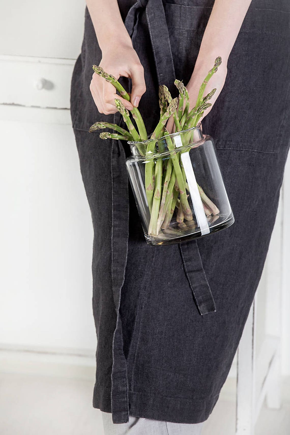 Long Half Apron, Garçon Lnen Apron, Lnen Bstro Apron, Ktchen Apron