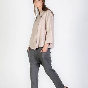 Linen jacket / Washed oversized linen top / Linen cardigan / Soft linen jacket image 6
