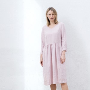 Linen dress / Loose linen dress / Summer linen dress / Linen dress with sleeves image 3