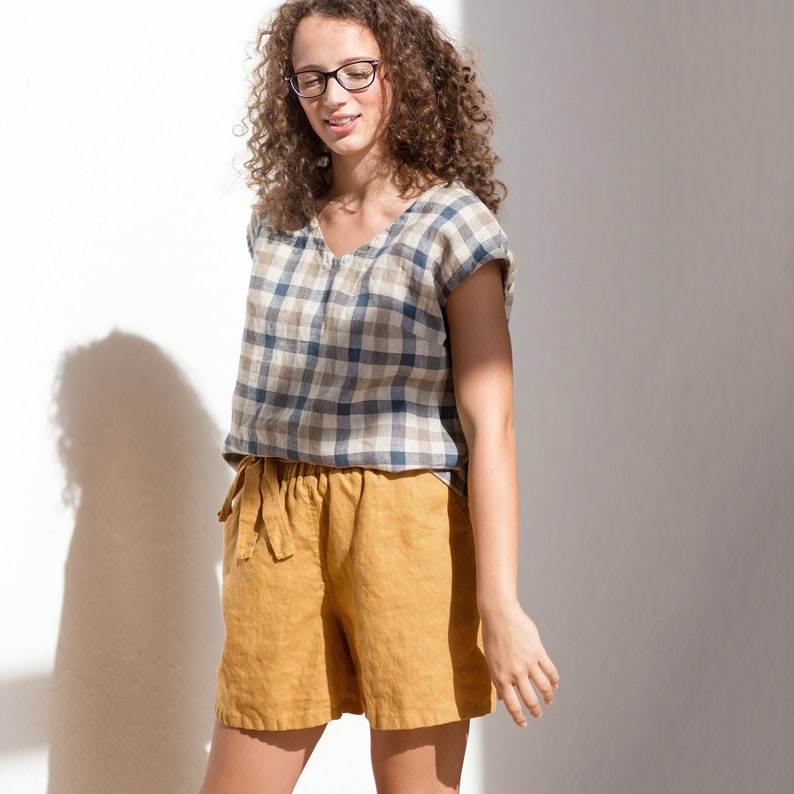 Linen shorts Linen shorts for woman High waist linen shorts available in 36 colors