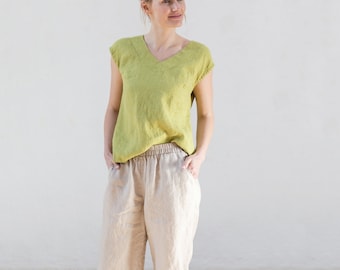 Linen shorts / Washed linen shorts / Linen pants / available in 38 colors