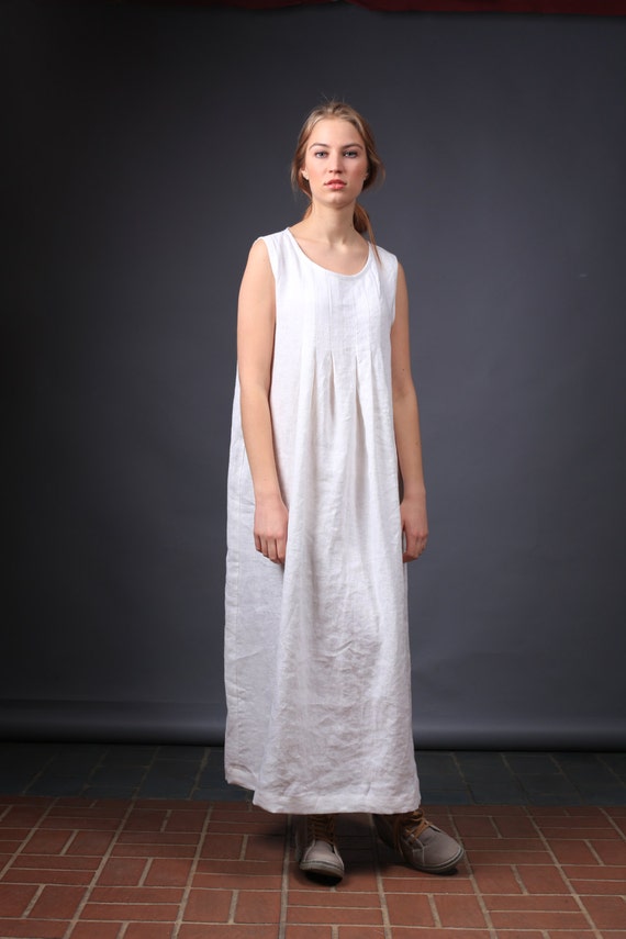 Linnen jurk. Lange linnen jurk losse zomerjurk linnen kleding losse linnen jurk Etsy Nederland