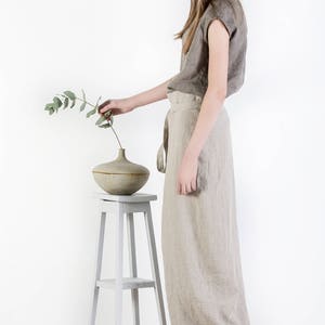 Linen wrap skirt, Full length linen skirt, A line wrap skirt, Long linen skirt zdjęcie 4