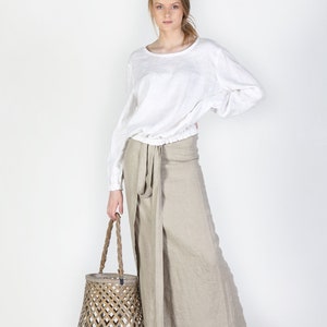 Linen wrap skirt, Full length linen skirt, A line wrap skirt, Long linen skirt zdjęcie 2