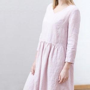 Linen dress / Loose linen dress / Summer linen dress / Linen dress with sleeves image 5