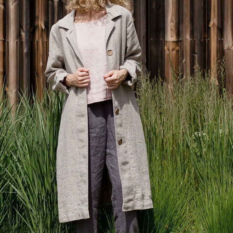 Linen coat jacket / Fitted linen jacket / Linen cardigan image 1