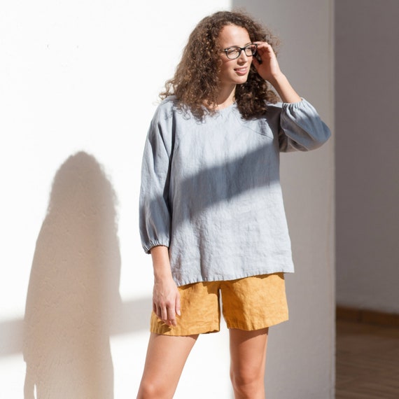 Linen blouse WEEKEND / Kimono top / Linen top / Oversized linen top / Basic kimono top / Linen blouse / Basic linen top