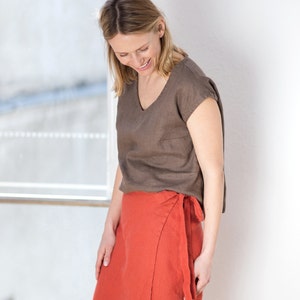 Linen wrap skirt, Full length linen skirt, A line wrap skirt, Long linen skirt zdjęcie 5