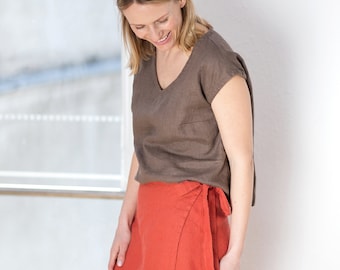 Wrap skirt / Flax skirt / Maxi linen skirt / Wrap linen skirt / Linen skirt / Slow fashion clothing